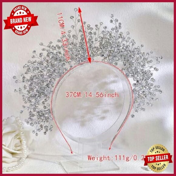 Crystal Rhinestone Headpiece for Weddings Parties Festivals Boho Crown main image 7
